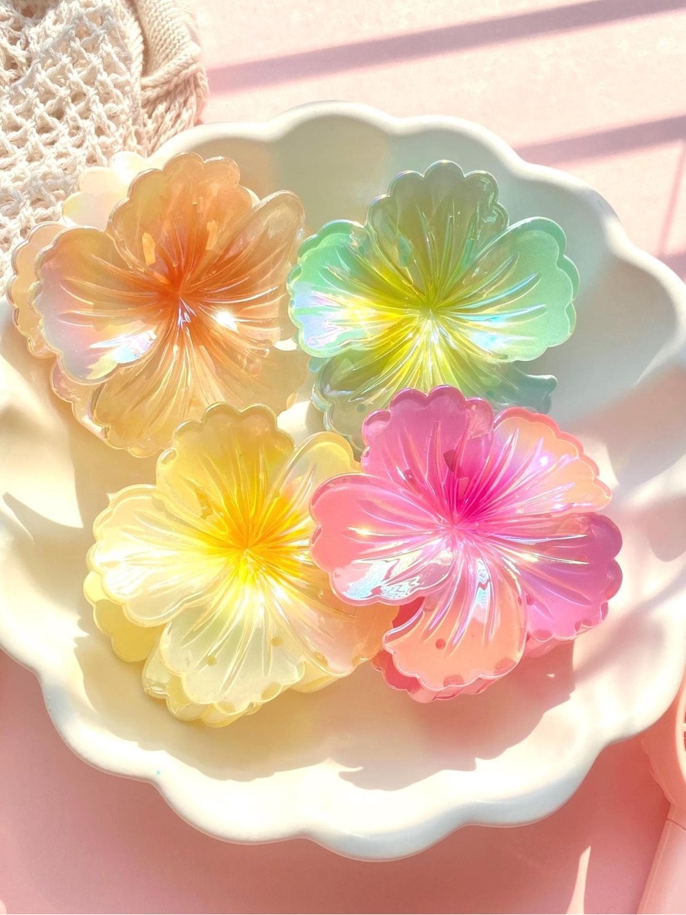 piper·k tropical floral hibiscus Hair Clips – limited edition